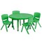 Emma and Oliver 33" Round Plastic Height Adjustable Activity Table Set with 4 Chairs
